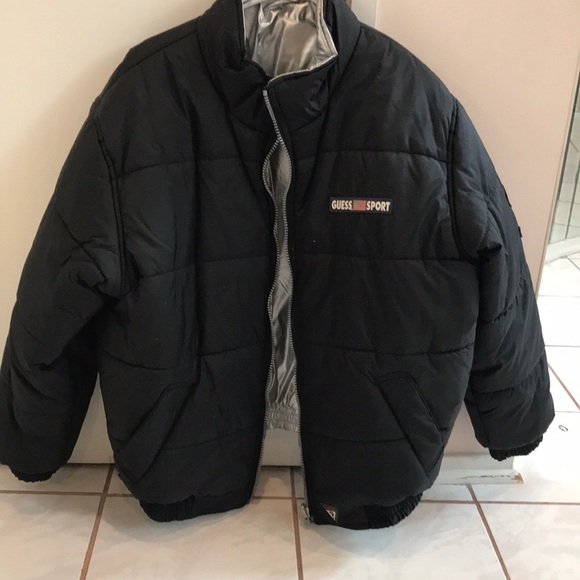 guess reversible puffer jacket